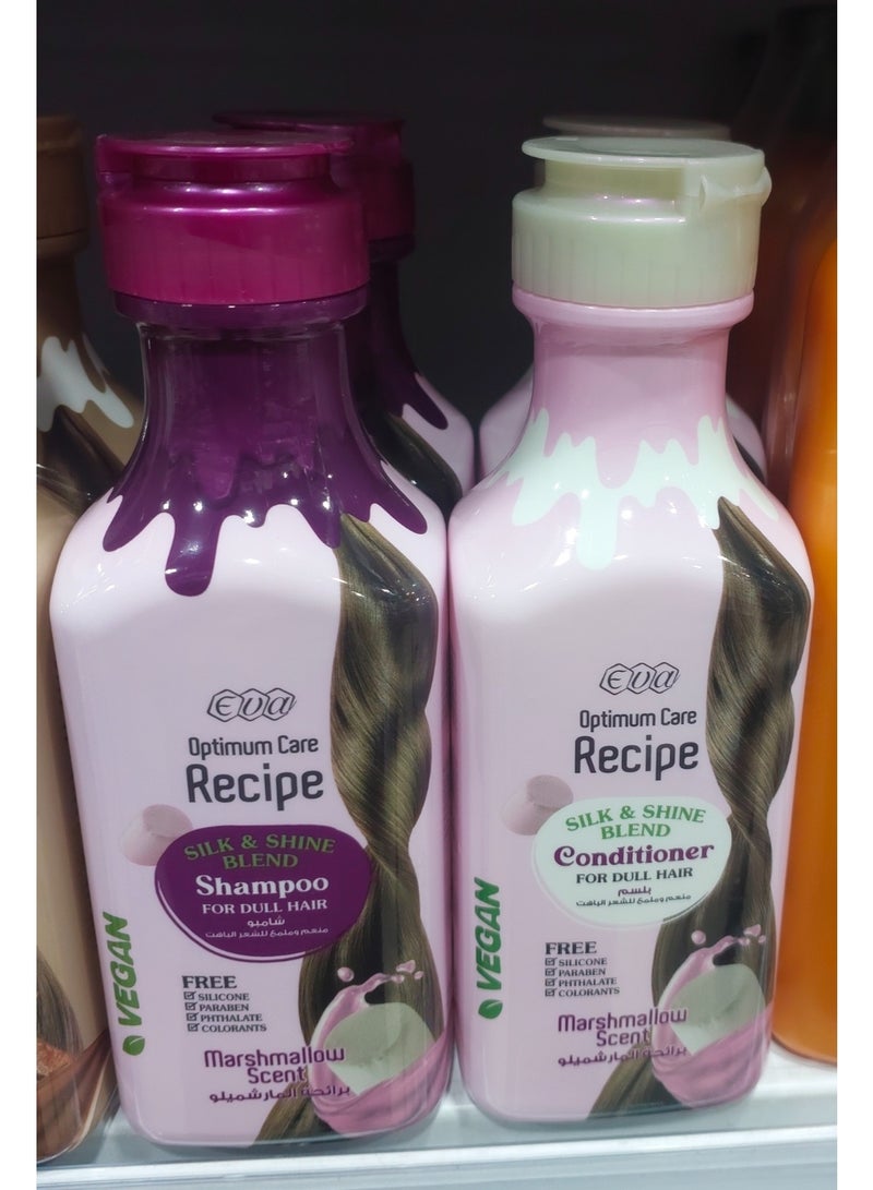 شامبو إيفا للشعر الباهت + بلسم للشعر الباهت برائحة المارشميلو 370+370 مل